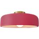 Radiance Collection - Spire 1 Light 13 inch Cerise and Brushed Brass Semi-Flush Ceiling Light in Replaceable Bulb, 13W x 6H, Form+Finish+Function