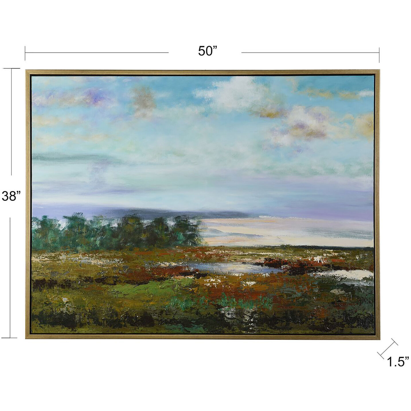 Cameron Blue and Green and Multicolor and Gold Wall Art