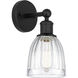 Edison Brookfield 1 Light 6 inch Matte Black Sconce Wall Light in Clear Glass