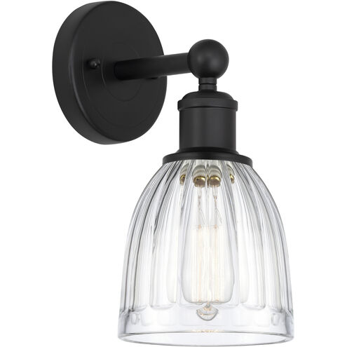 Edison Brookfield 1 Light 6 inch Matte Black Sconce Wall Light in Clear Glass