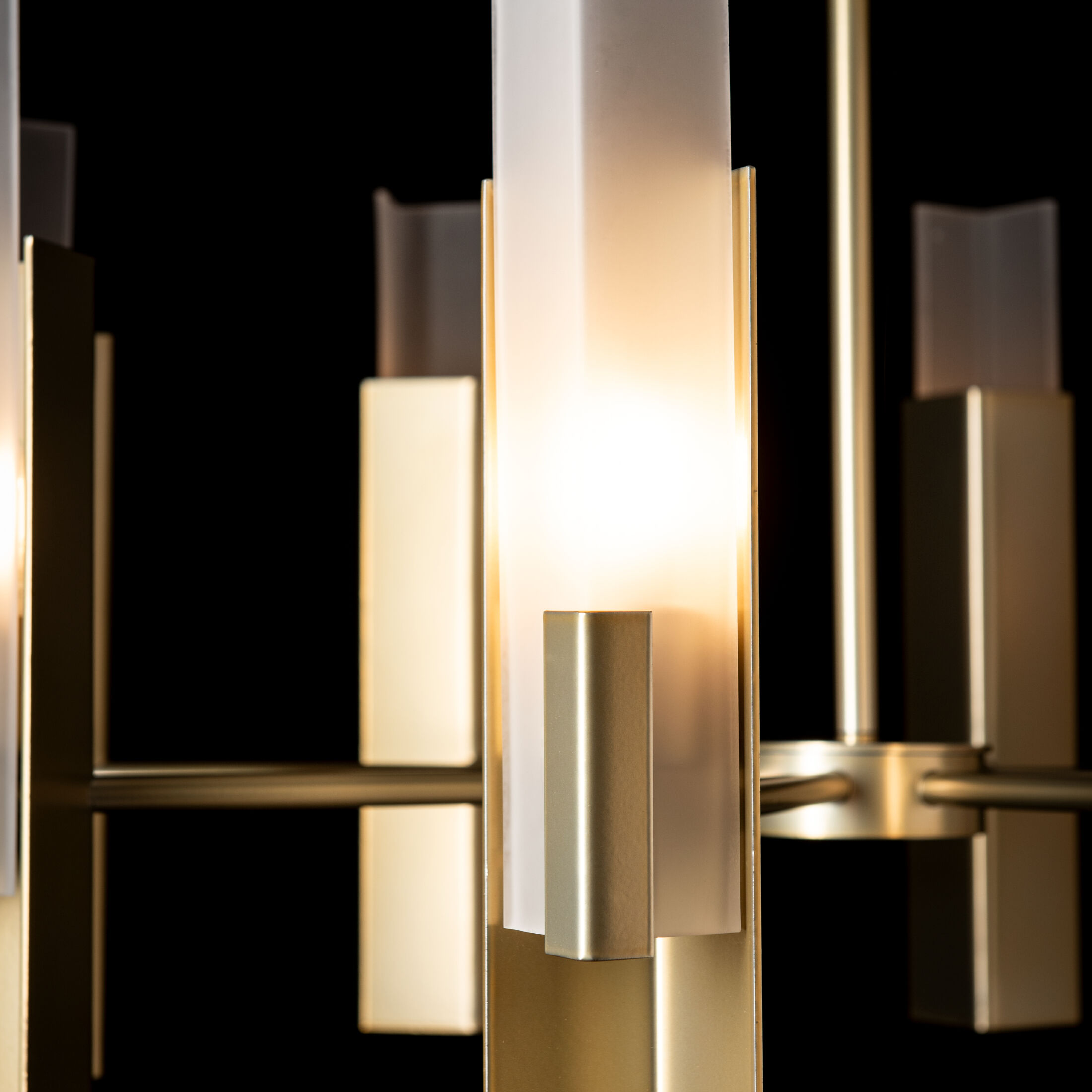 Summit 8 Light 31.2 inch Modern Brass Pendant Ceiling Light in Frosted
