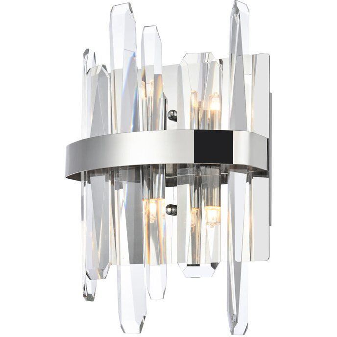 Serena 2 Light 8 inch Chrome Bath Sconce Wall Light 