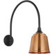 Thomas O'Brien Academy Barn Light LED 21 inch Matte Black Arched Mack Barn Light in 8" Soft Copper Rockhouse Shade