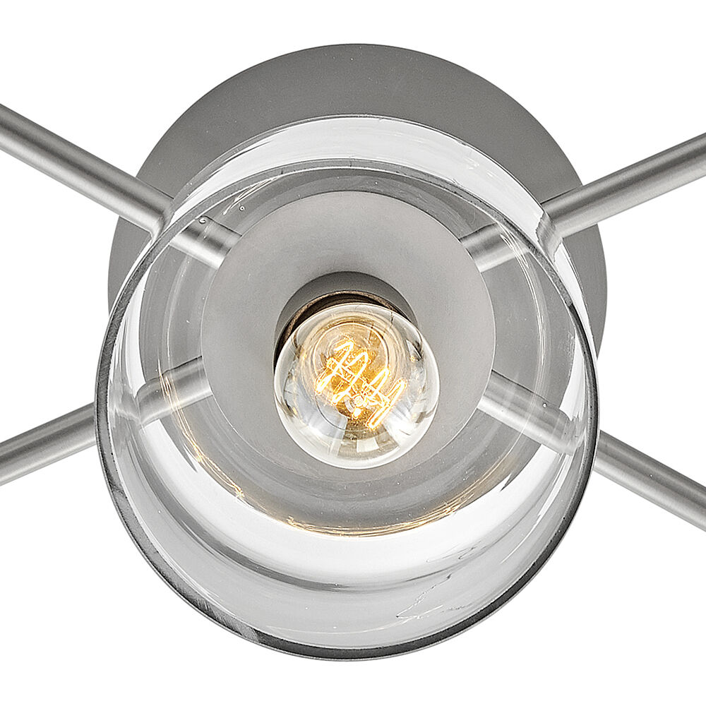 Axel 7 Light 58.75 inch Brushed Nickel with Black Indoor Semi-Flush Mount Ceiling Light