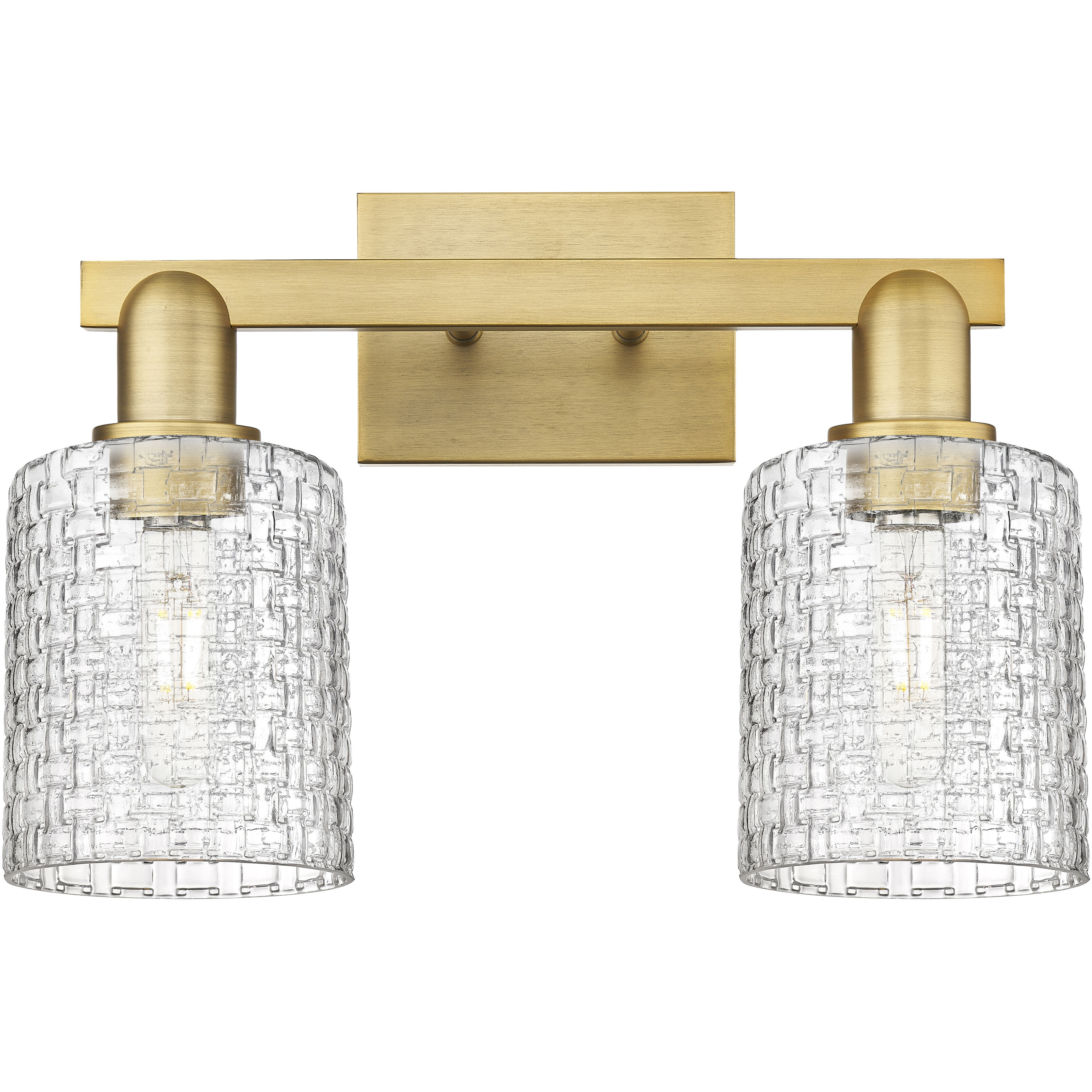 Arcadia Cobbleskill 2 Light 16 inch Brushed Brass Bath Vanity Light Wall Light