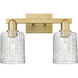 Arcadia Cobbleskill 2 Light 16 inch Brushed Brass Bath Vanity Light Wall Light