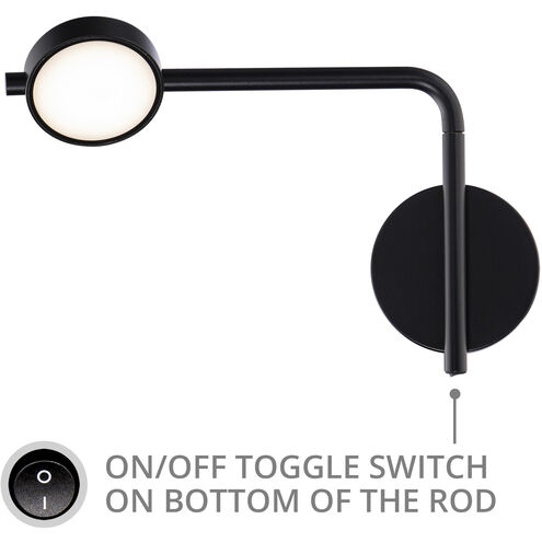 Elbo Reading Light Wall Light in 3000K, Black, dweLED