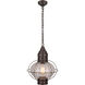 Ellington 1 Light 11.75 inch Bronze Outdoor Pendant in Optic Glass, Brass Traditions by Innovations Lighting