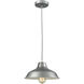 Classic Loft 1 Light 11 inch Weathered Zinc Mini Pendant Ceiling Light