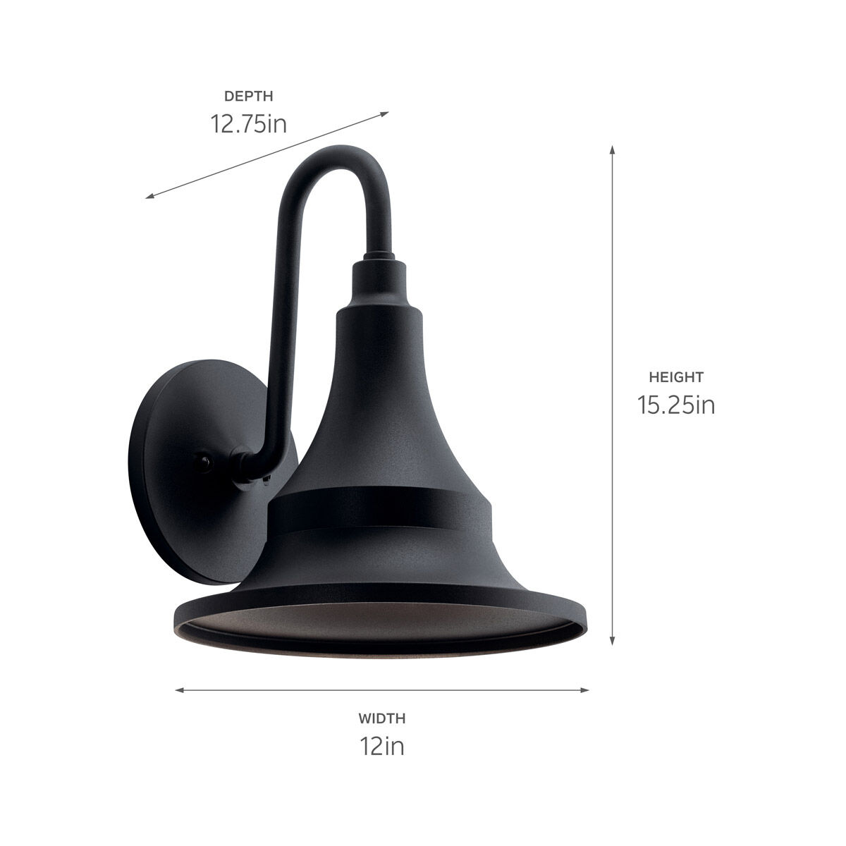 Hampshire 1 Light 15 inch Textured Black Outdoor Wall, Medium