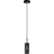 Perf 1 Light 3.5 inch Black/Satin Brass Mini Pendant Ceiling Light