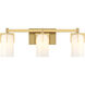Caldwell 3 Light 24 inch Warm Brass Bathroom Vanity Light Wall Light