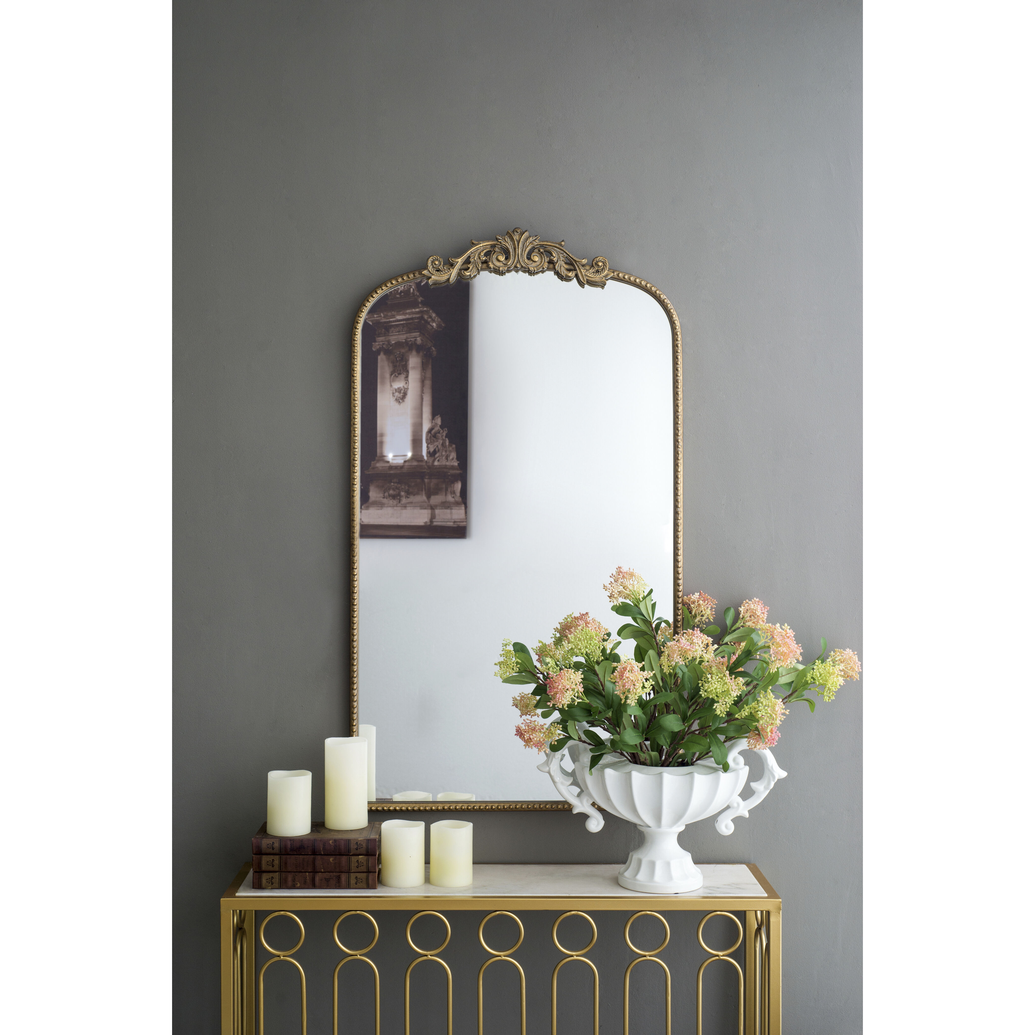 Baroque Inspired 41.7 X 24 inch Gold Mirror