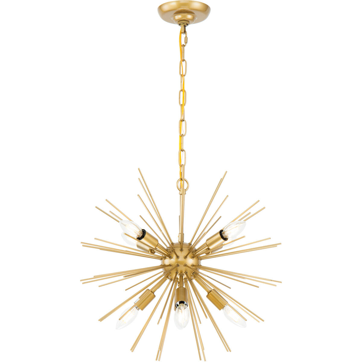 Timber 8 Light 20 inch Brass Pendant Ceiling Light