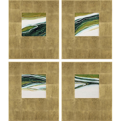 Galaxy Series Green and Metallic and White and Turquoise Wall Sculpture