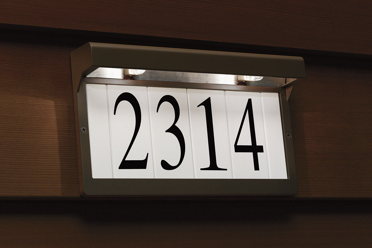 Address Light 2 Light 7 inch Textured Black Address Light in 2550K, XENON