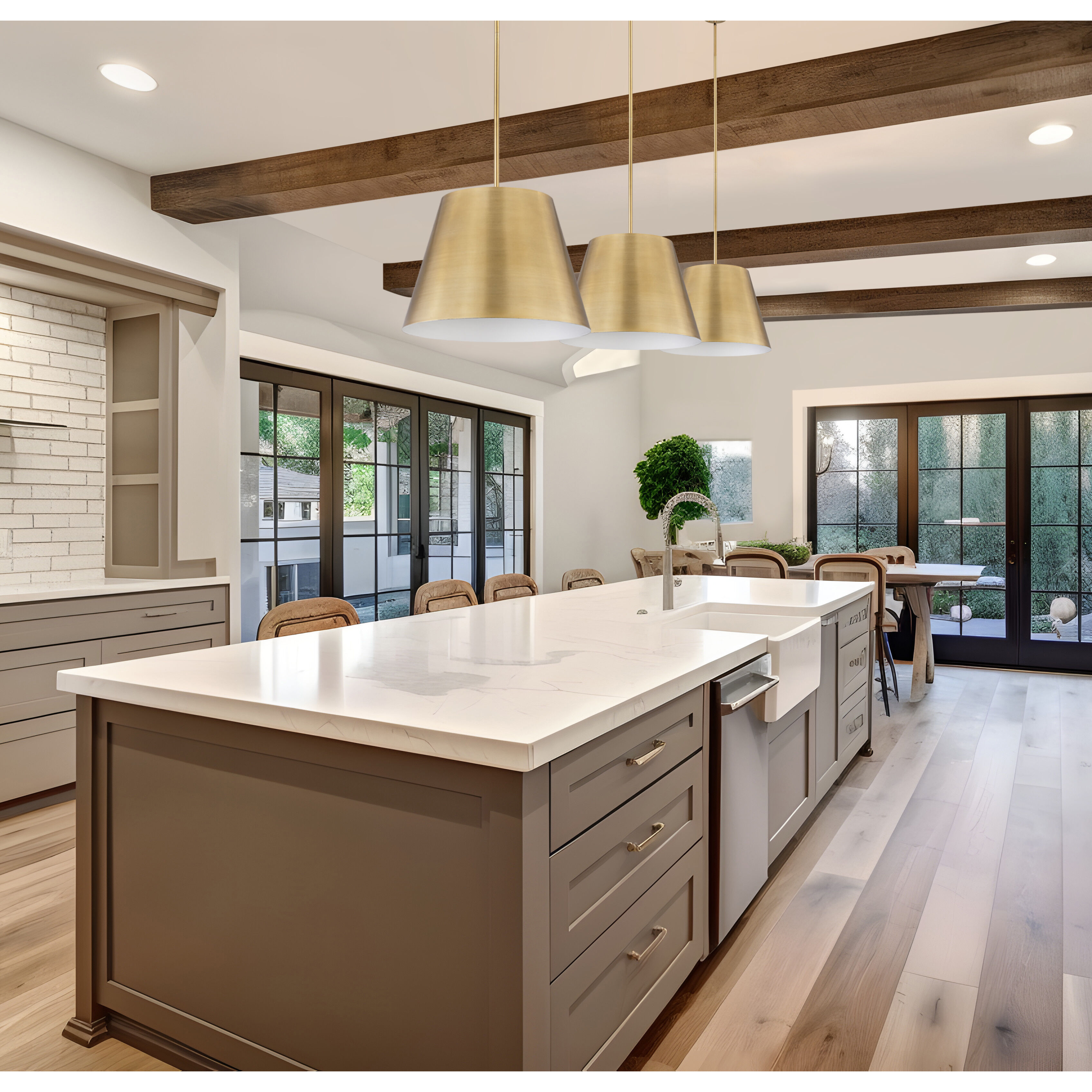 Lilly 1 Light 24 inch Rubbed Brass Pendant Ceiling Light