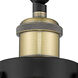 Franklin Restoration Bell 1 Light 8 inch Black Antique Brass Sconce Wall Light