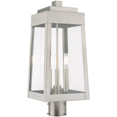Oslo 3 Light 20 inch Brushed Nickel Outdoor Post Top Lantern