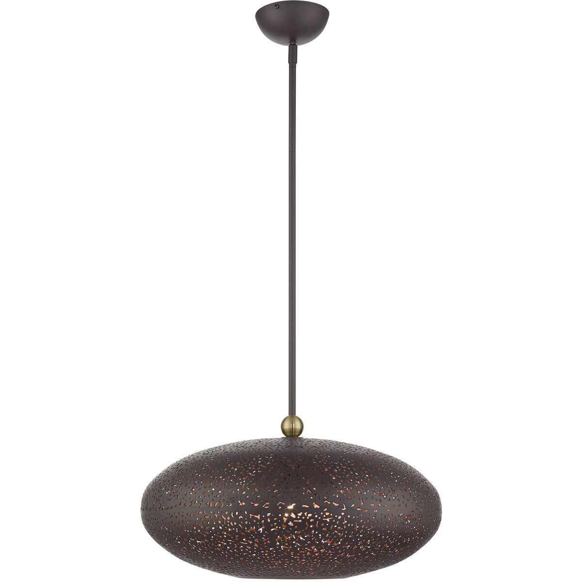 Charlton 3 Light 20 inch Bronze with Antique Brass Accents Pendant Ceiling Light