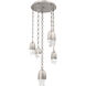 Pebble LED 19.2 inch Beige Silver Multi-Pendant Ceiling Light in 2700K LED, Diamond Chain