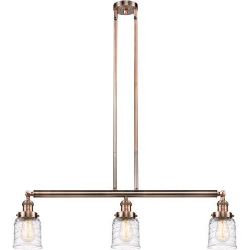 Franklin Restoration Bell 3 Light 38 inch Antique Copper Island Light Ceiling Light