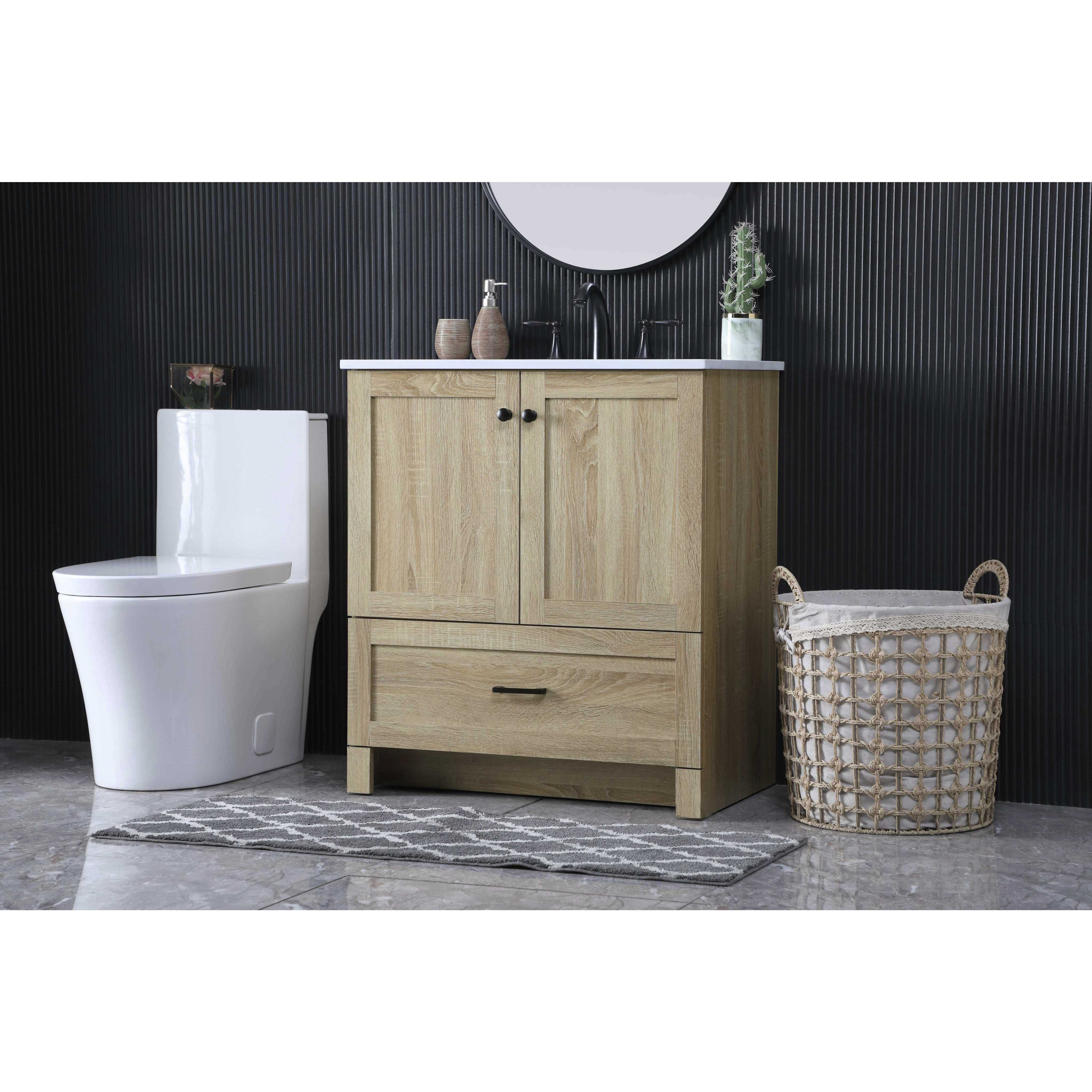Soma 30 X 34 inch Mango Wood Bathroom Vanity Cabinet