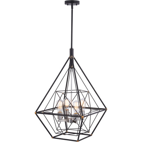 Bartlett 4 Light 24 inch Oil Rubbed Bronze and Satin Nickel Pendant Ceiling Light