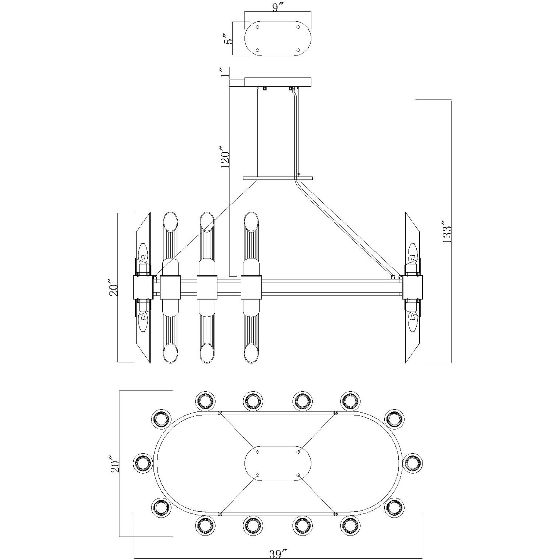 Croissant 28 Light 39 inch Satin Gold Island/Pool Table Light Ceiling Light