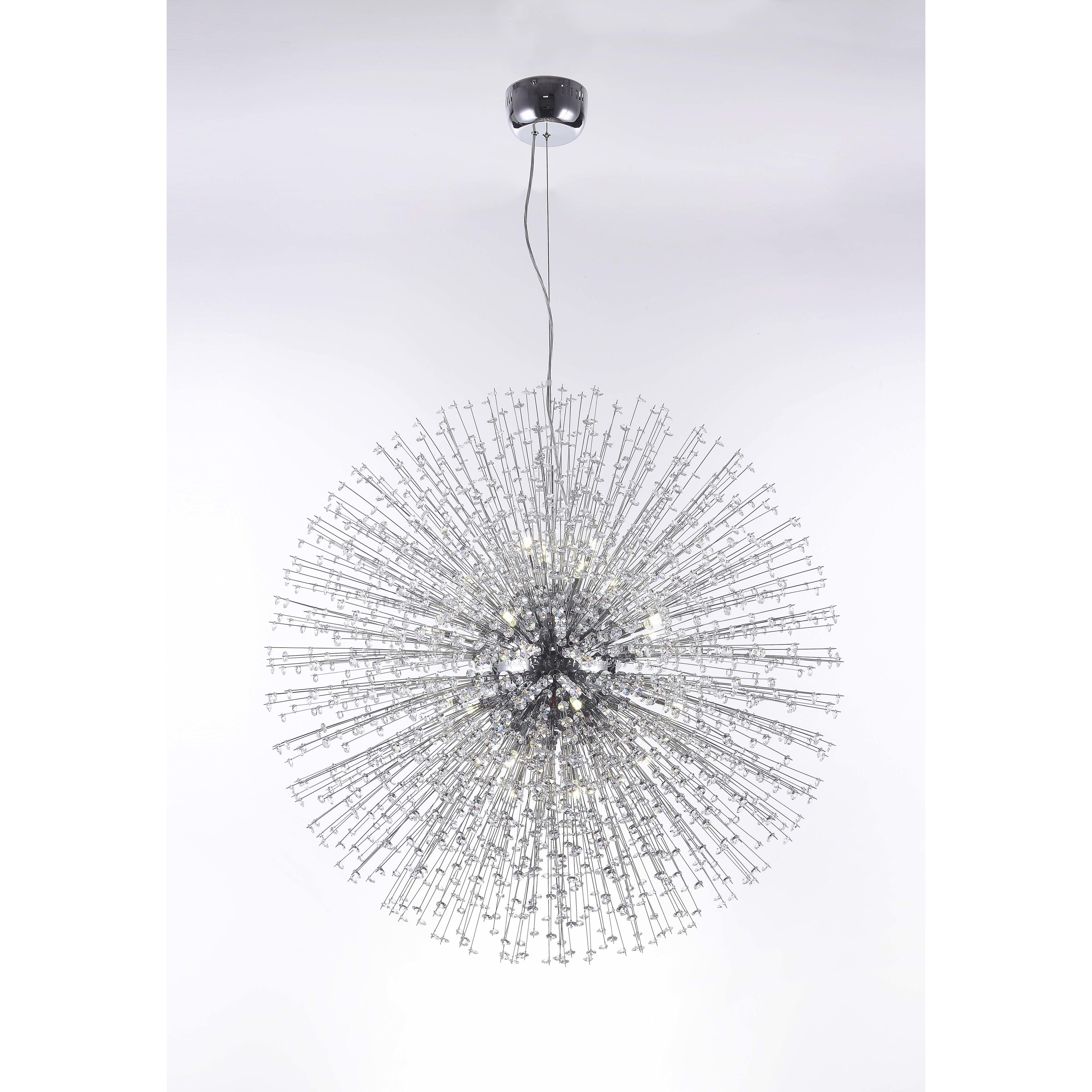 BET Series 22 Light 35 inch Chrome Chandelier Ceiling Light