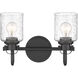 Kinsley 2 Light 14.5 inch Matte Black Vanity Wall Light