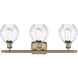 Ballston Small Waverly 3 Light 26 inch Antique Brass Bath Vanity Light Wall Light in Incandescent, Clear Glass, Ballston