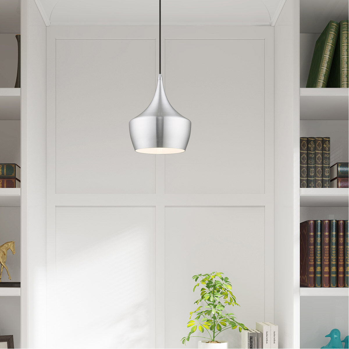 Allison 1 Light 10 inch Brushed Aluminum Mini Pendant Ceiling Light