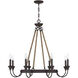 Sienna 8 Light 34 inch Artisan Rust Chandelier Ceiling Light
