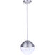 Evie 1 Light 7.5 inch Satin Aluminum Outdoor Pendant