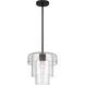 Velique 1 Light 11 inch Dark Matte Black Pendant Ceiling Light