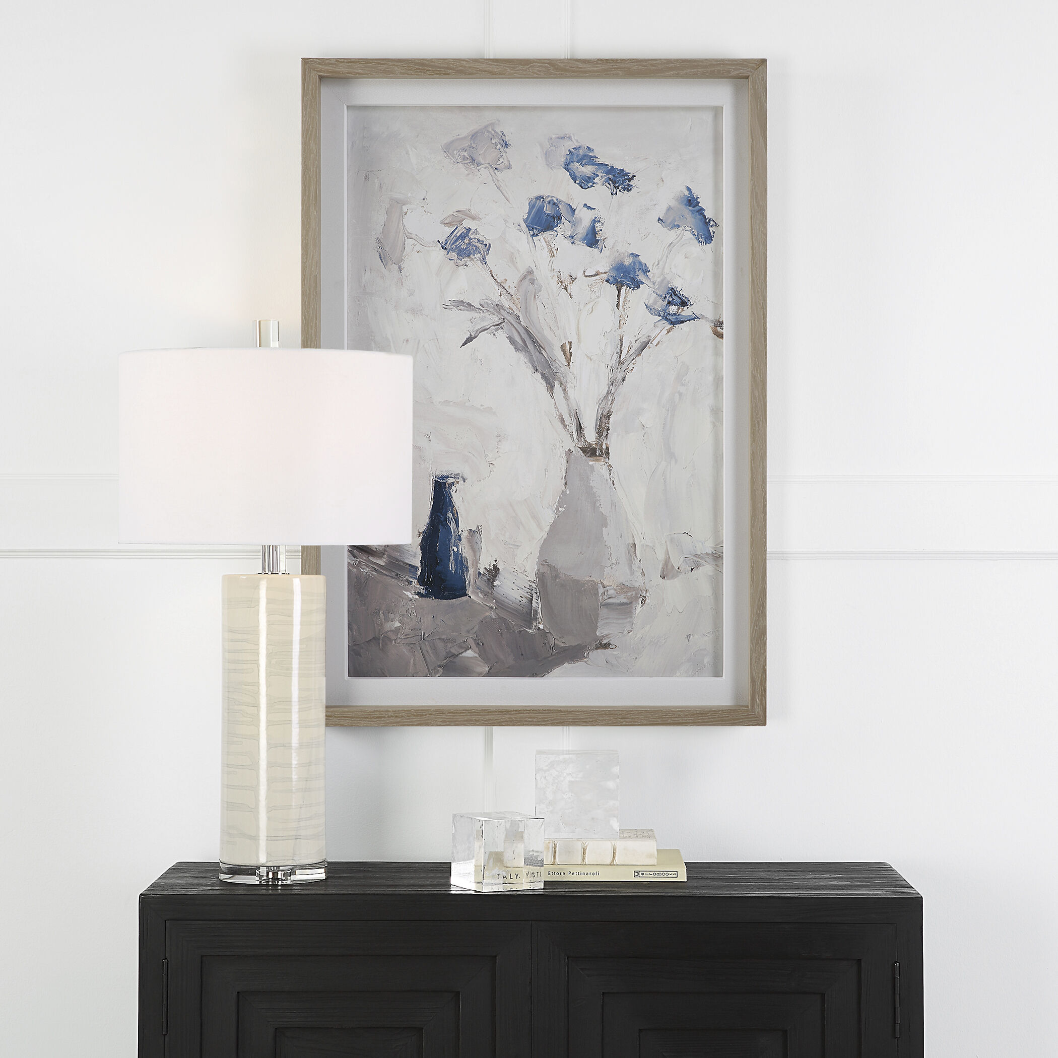 Blue Flowers 40.75 X 28.75 inch Framed Print