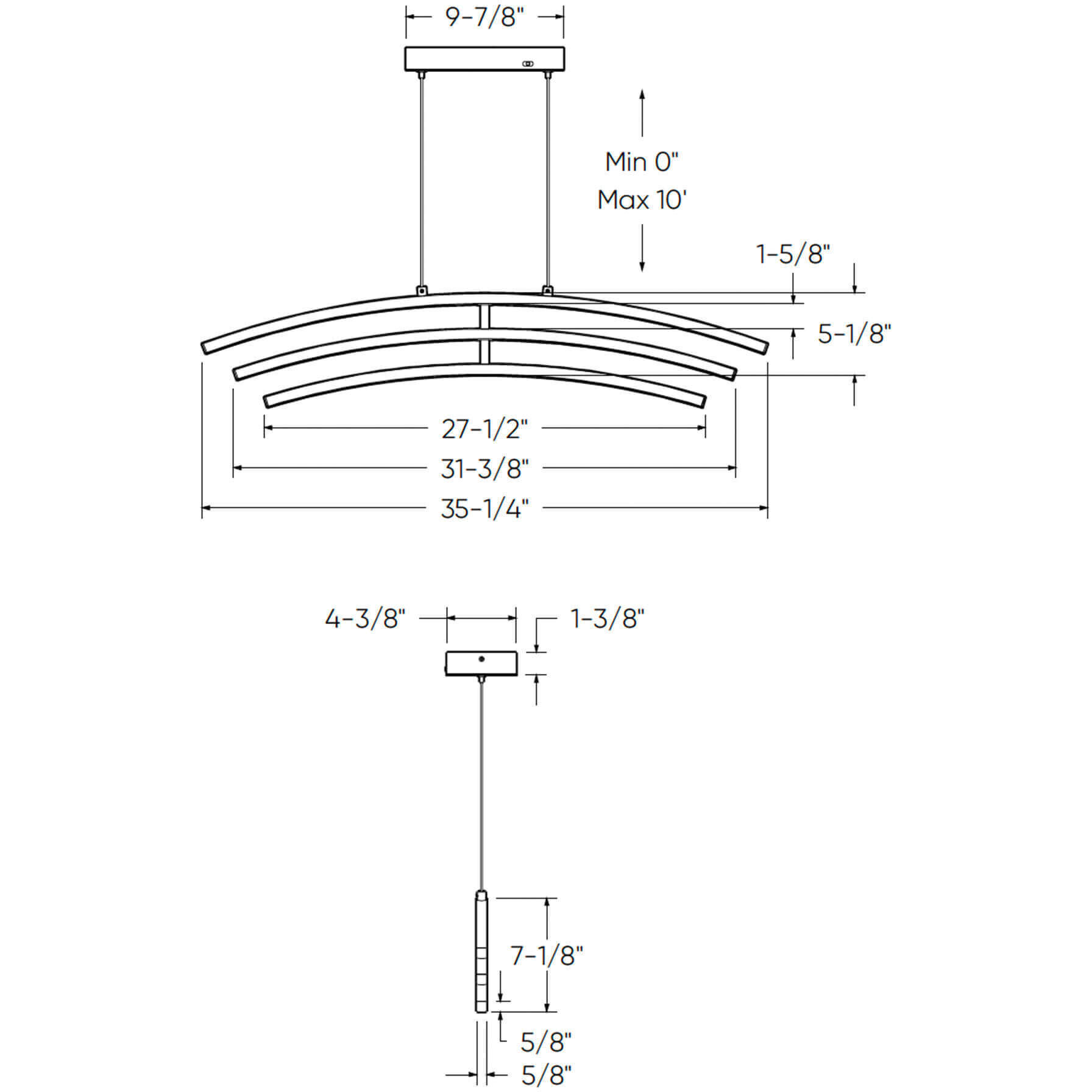 Sway 3 Light 4.3 inch Black Pendant Ceiling Light
