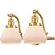 Franklin Restoration Fulton LED 18 inch Satin Gold Bath Vanity Light Wall Light in Matte White Glass, Franklin Restoration