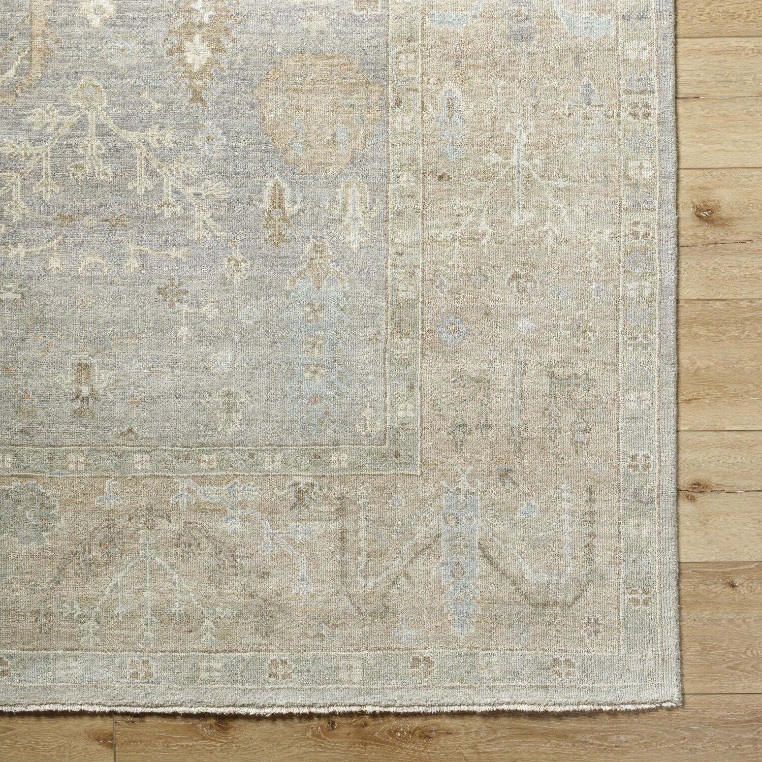 Normandy 156 X 108 inch Warm Grey / Pearl / Light Silver Handmade Rug in 9 x 13