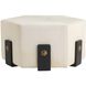 Ivonne 18 inch White and Ebony with Antique Brass Ottoman