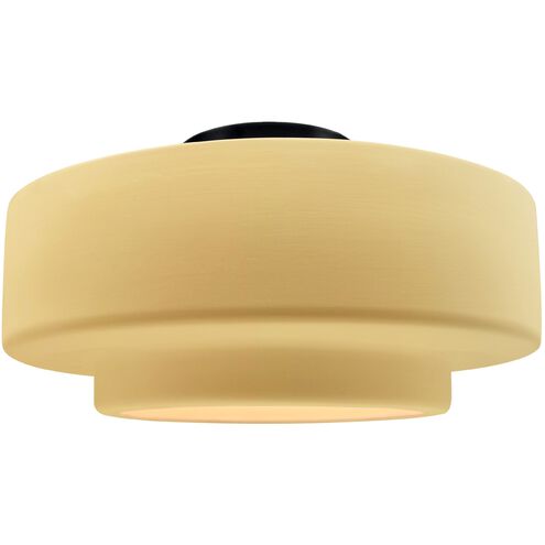 Radiance 1 Light 16.5 inch Muted Yellow and Matte Black Semi Flush Ceiling Light