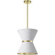 Caterine 1 Light 12 inch Aged Brass Pendant Ceiling Light in White/Gold Jewel Tone