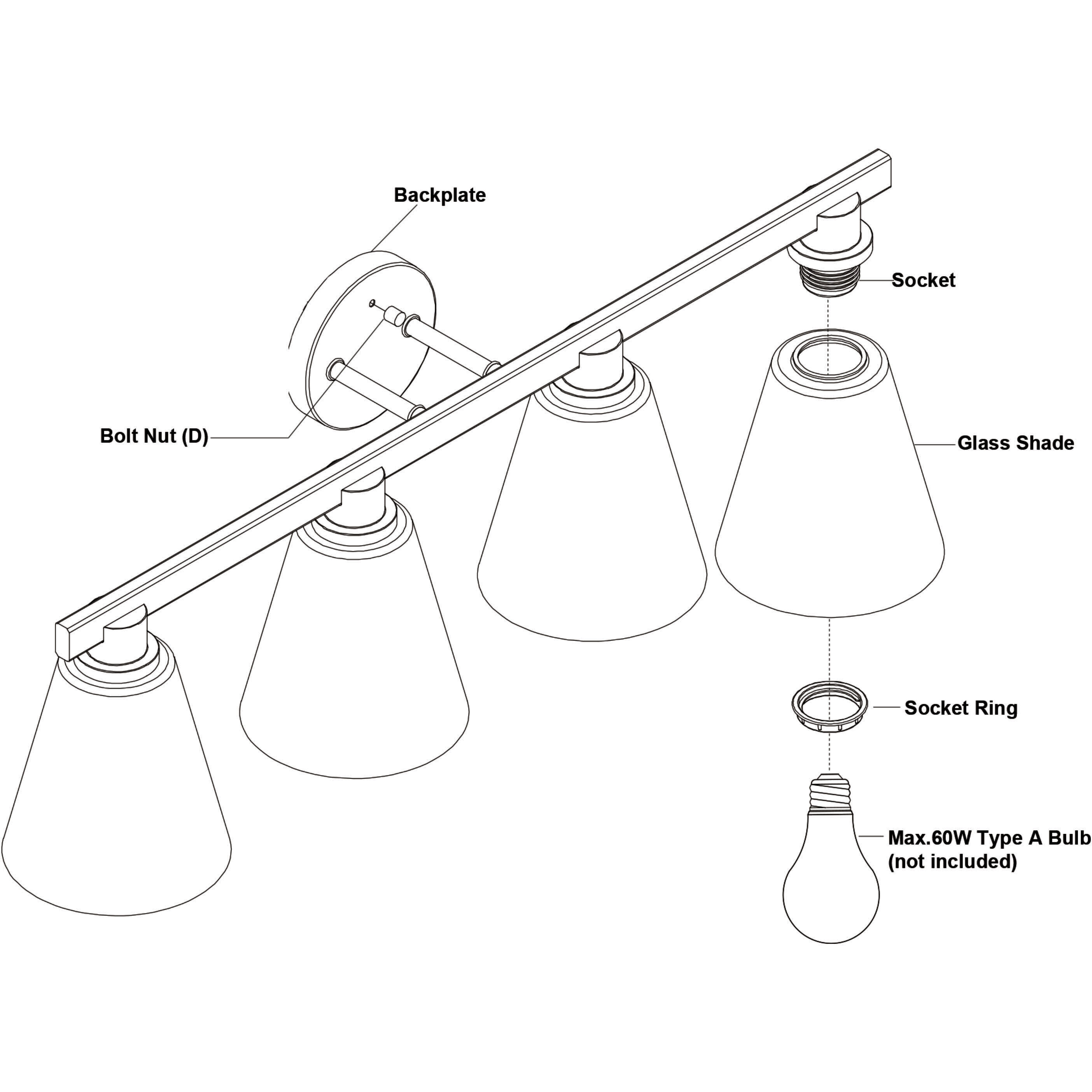 Vermont LED 32 inch Matte Black and Satin Nickel Bathroom Light Wall Light in 4