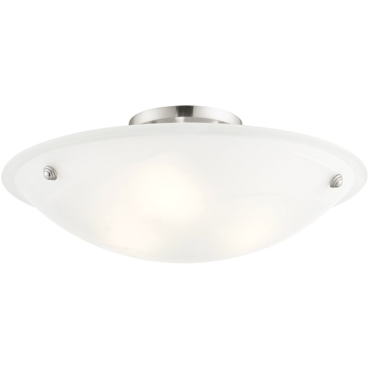 Oasis 3 Light 20 inch Brushed Nickel Semi-Flush Mount Ceiling Light