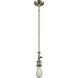 Franklin Restoration Bare Bulb LED 4 inch Antique Brass Mini Pendant Ceiling Light