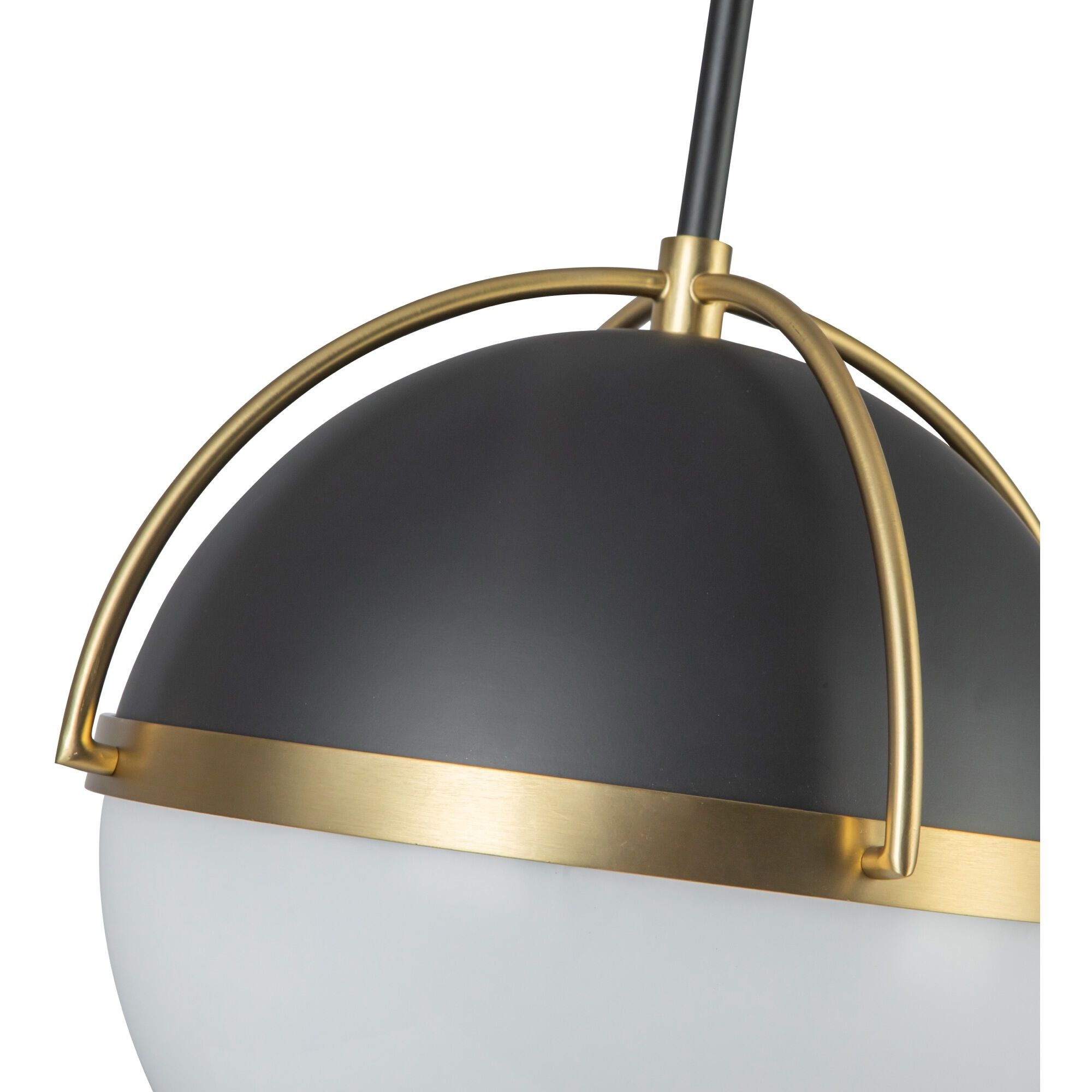 Dahlia 1 Light 15.4 inch Black and Brushed Brass Pendant Ceiling Light