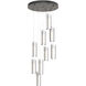 Exos Glass 9 Light 20.5 inch Natural Iron Pendant Ceiling Light in Opal, Round