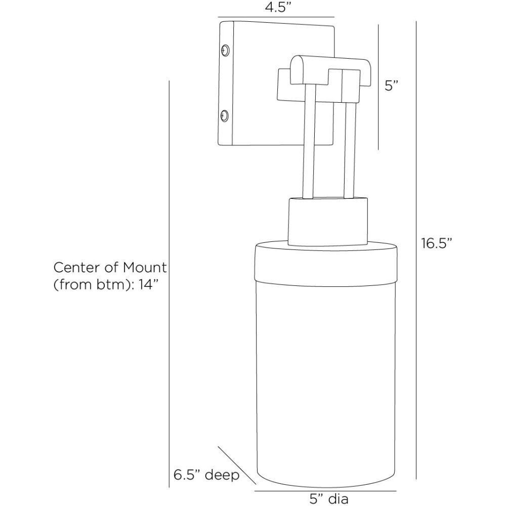 Everest 1 Light 16.5 inch Marine Grade Aged Iron Outdoor Sconce