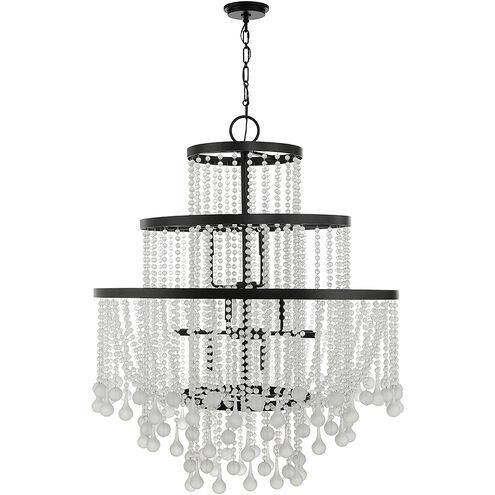 Luna 15 Light 45 inch Matte Black Chandelier Ceiling Light